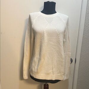 Lou & Grey Women's White Crew Neck Sweater